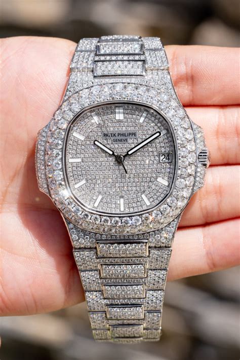 patek philippe all diamond watch|Patek Philippe nautilus with diamonds.